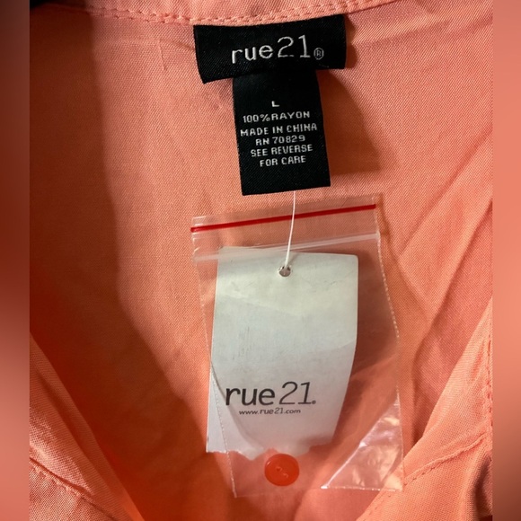 🆕Rue21 Women's Coral Sleeveless Utility Shirt Dress L🆕 - Picture 8 of 10